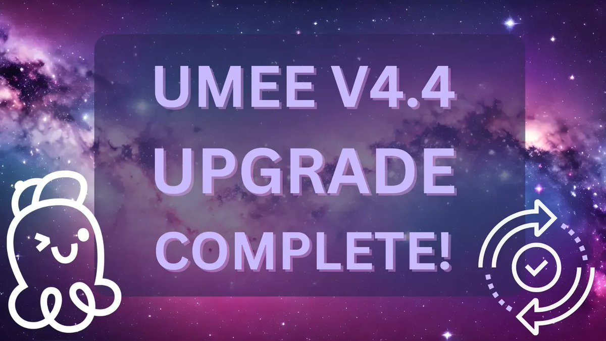 #Umee v4.4 upgrade is complete!🥳 

$stUMEE coming soon! 🐙  

🏊 Get ready to dive in ⤵️ 

app.umee.cc/#/markets
