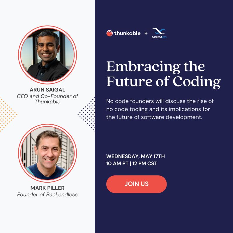 Join me and Mark Piller of @Backendless on May 17 as we discuss the rise of #nocode #mobileappdevelopment and how it can help #entrepreneurs and businesses get ahead of the competition. Save your seat: hubs.la/Q01PVnlT0