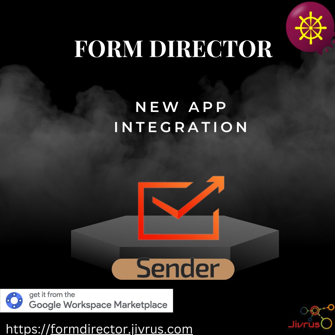 jivrus's tweet image. Exciting news!

Form Director now includes Sender app. With Form Director&apos;s integration, you can now easily create and update subscribers in Sender directly from Google Form submissions.

Read more @ zurl.co/8Wid  

#EmailMarketing #FormDirector #Sender #GoogleForms