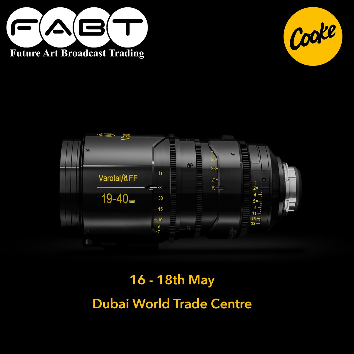 Experience Varotal/i FF lenses at @CABSATofficial in Dubai, stand S1 - C20, in partnership with Future Art Broadcast Trading: this is the first opportunity to test the complete set of our new zooms in the Middle East. #cinematography #filmmaking #cooke #cookelook #CABSAT2023