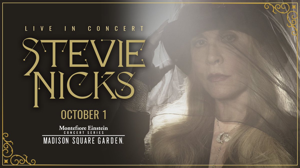 JUST ANNOUNCED: Legendary singer, songwriter and storyteller, <a href="/StevieNicks/">Stevie Nicks</a> will perform at The Garden on Oct 1! Access presale tickets starting this Thu, May 18 at 10am with code SOCIAL.

Tickets go on sale to the general public this Fri, May 19 at 10am.