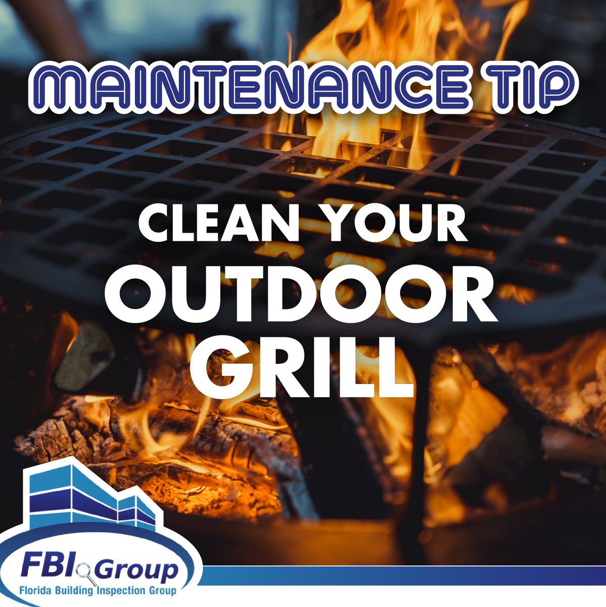 FLBIGroup's tweet photo. It's almost time for those summer cookouts! 🍔🔥  It's important before the summer arrives to clean your outdoor grill. Scroll to see five reasons why cleaning your outdoor grill is essential: https://t.co/VJKhSRxr2y
