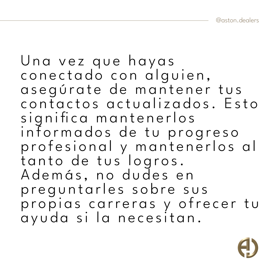AstonDealers's tweet photo. Recuerda que construir una red de contactos profesionales efectiva lleva tiempo y esfuerzo, pero los beneficios pueden ser invaluables. 
#astondealers #reddecontactos #consejos https://t.co/KeBMPrbpQg