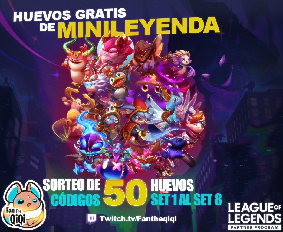📣Sorteo de 50 Huevos de Minileyenda

▶️5 ganadores de 1 codigo c/u
▶️Válido para cualquier región
▶️REQUISITOS:

🔶Seguir a <a href="/FanTheQiQi/">QiQi #CasaTFTParis 🇫🇷✈️</a>
🔶darle ♥️y🔁
🔶@ un/a amig@ 

Se sortea el día 22/5
#LPP #Somostft