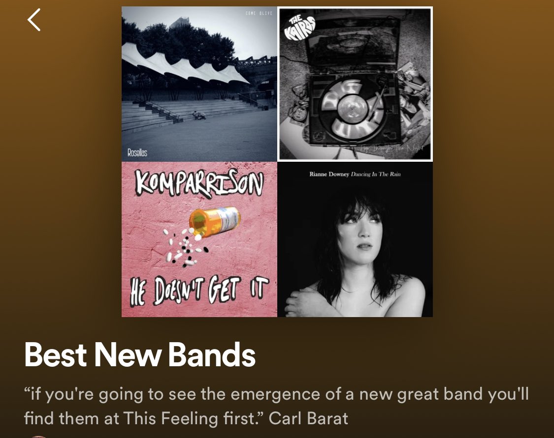 Best New Bands playlist adds 18/2023 🎸🔥

@rosellasband
<a href="/TheKairos1/">The Kairos</a>
<a href="/komparrison/">Komparrison🖤</a>
@riannedowney
@ratoonband
<a href="/DSCbandd/">District Social Club</a>
<a href="/TheRoystonClub/">The Royston Club</a>
<a href="/wullband/">Wull</a>
<a href="/thefacadesband/">The Facades</a>
<a href="/montaguesmusic/">The Montagues</a>
<a href="/alienblaze/">Blaze</a>
<a href="/Dovv_Music/">Dovv</a> &amp; more

🔊  open.spotify.com/playlist/3ku8L…