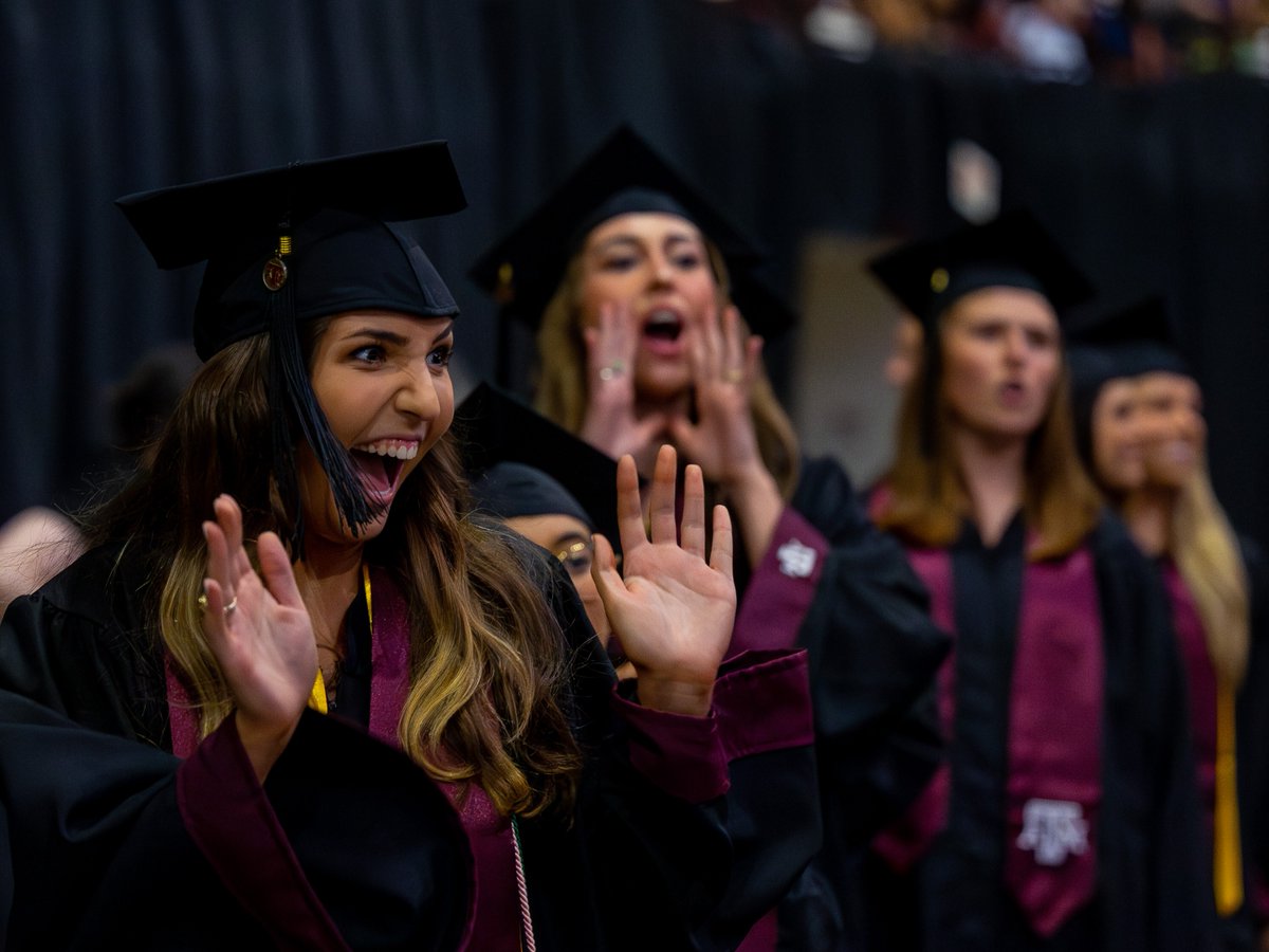 TAMU's tweet photo. Still celebrating our Aggies who became former students last week! 🤩 #TAMUgrad https://t.co/7UjuQOpvUT
