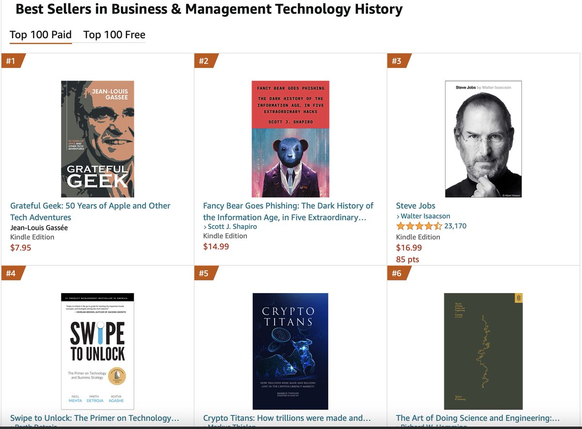 GratefulGeek's tweet photo. "Grateful Geek" @gassee  &amp; Steve Jobs together again is a great reminder of their great influence on the tech field. The meaning is beyond coincidental. 
#1 Best Seller  #1 Hot New Release
THANK YOU!
Order here -> https://t.co/cJfaYS3fTw 
@tim_cook @Apple @frogtwitt @Paul_Gassee https://t.co/qKSGTLnxqV