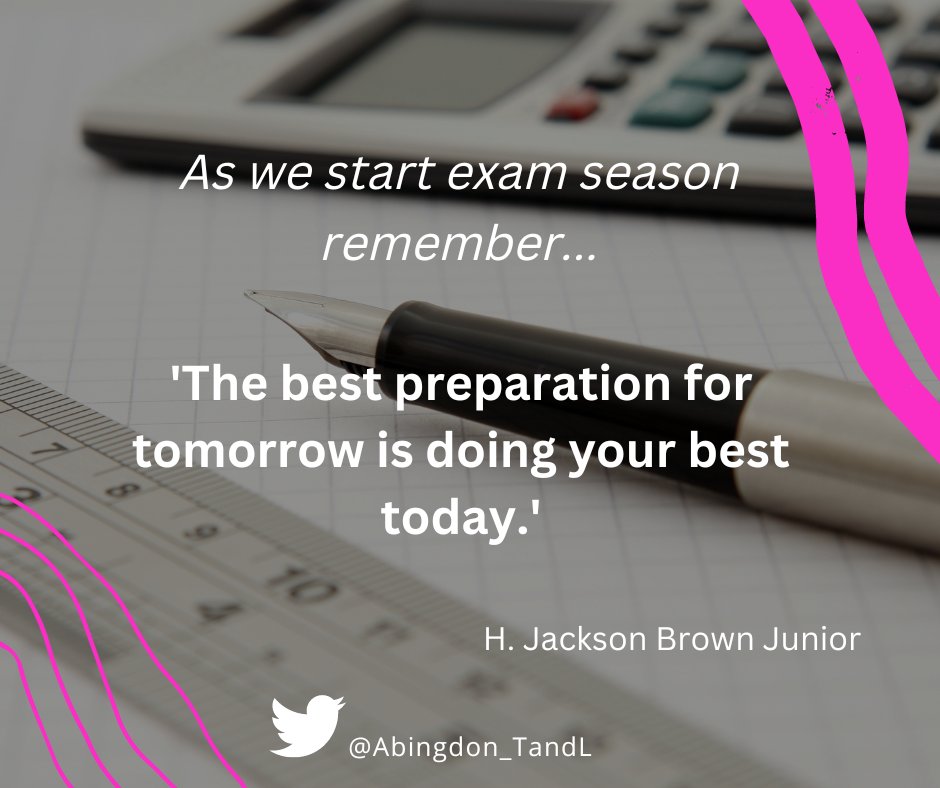 Abingdon_TandL's tweet image. #MondayReflection
With the start of exam season it is worth reflecting that...