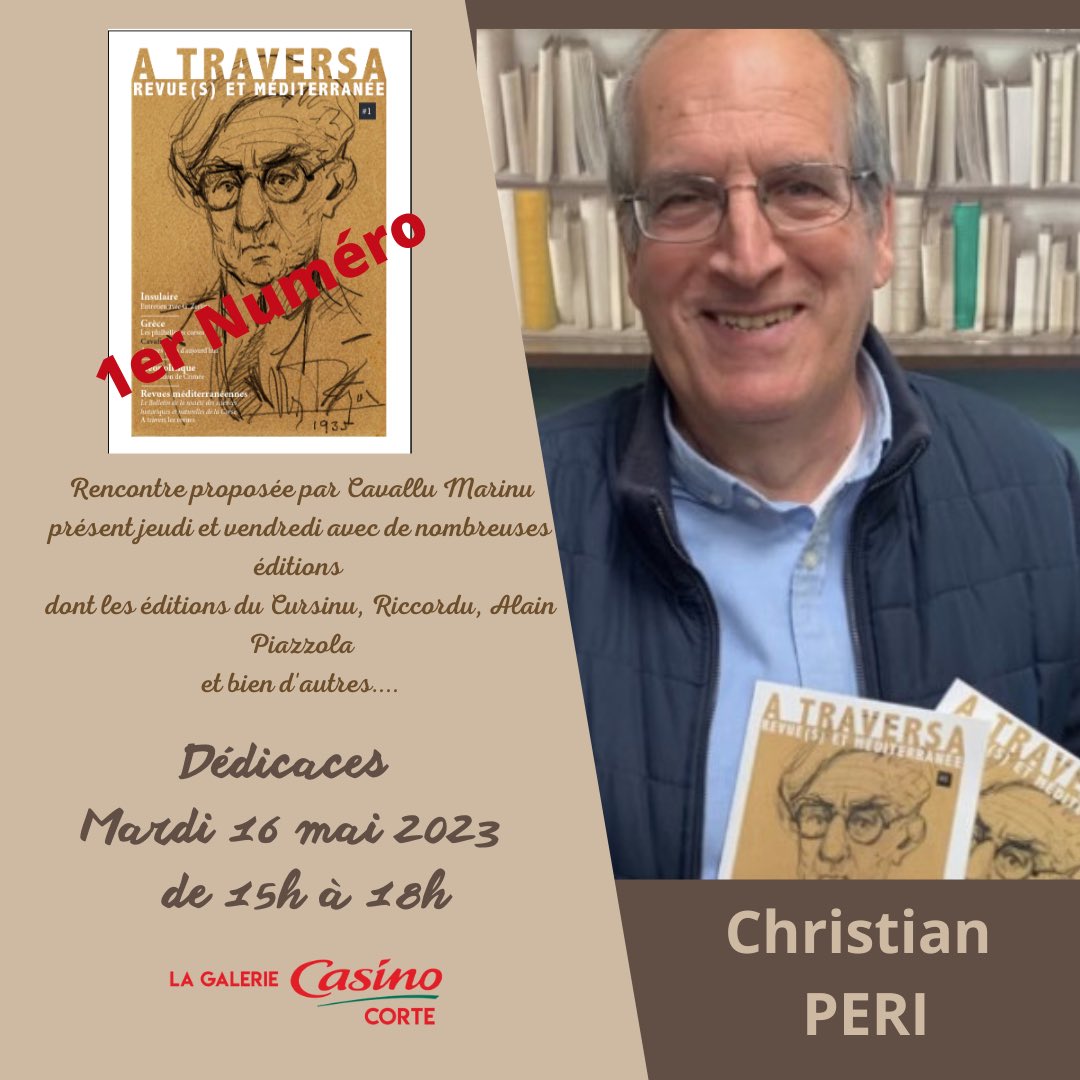 TraversaEt's tweet photo. Rencontre avec la revue A Traversa à Corte le mardi 16 mai sur le stand de la librairie Cavallu Marinu. https://t.co/nBOi52M2hn
