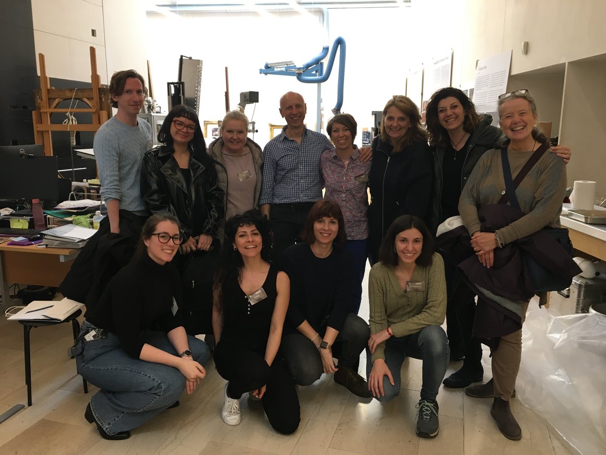 GettyFoundation's tweet photo. One of our #ConservingCanvas grant-funded initiatives is happening right now at @NGIreland. 

Paintings conservators are taking part in several week-long training workshops to gain deeper experience in linings, glue paste, and much more. The goal is to apply their learnings to the structural treatments of two collages by Juan Gris and one painting by Guercino (Giovanni Francesco Barbieri) in the museum's collections.