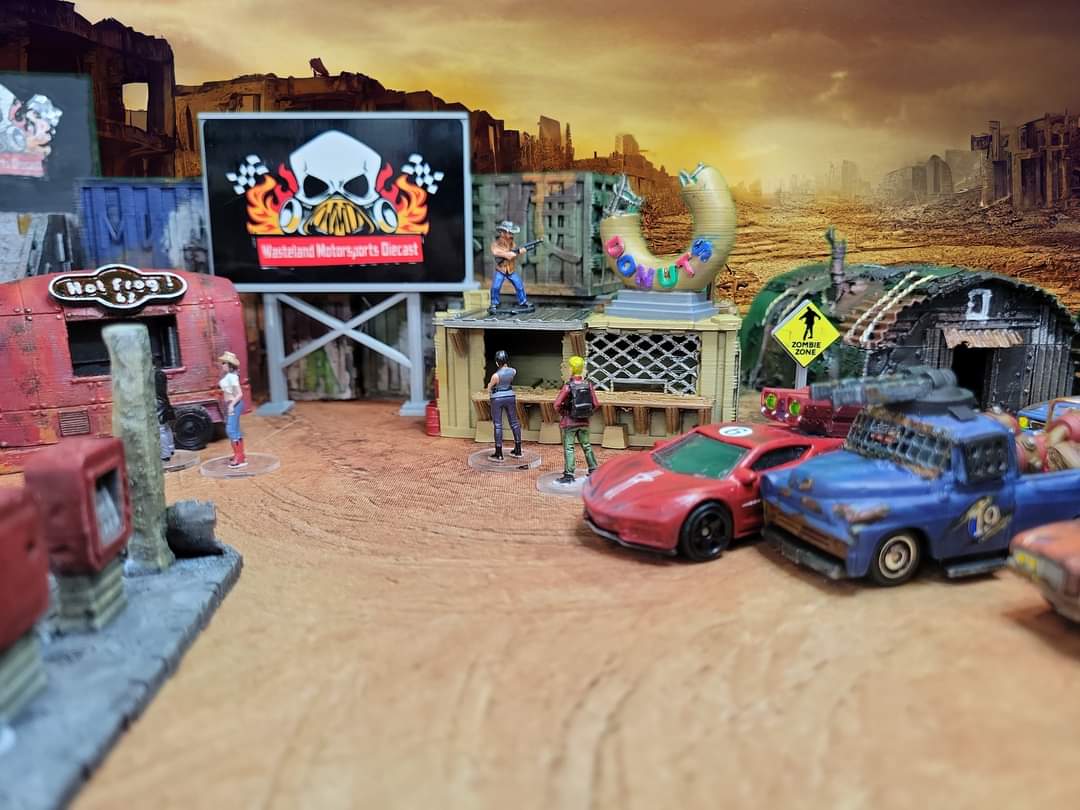 StarcorpsInd's tweet photo. Even in the apocalyptic hellscape of Occupied Earth, you need to have a little self care. Have a donut, as a treat. Then get back out on the road and get back to resistance.
#gaslands
#autokill
#madmax
#postapocalyptic
#carwars https://t.co/4Kpd7Vw185