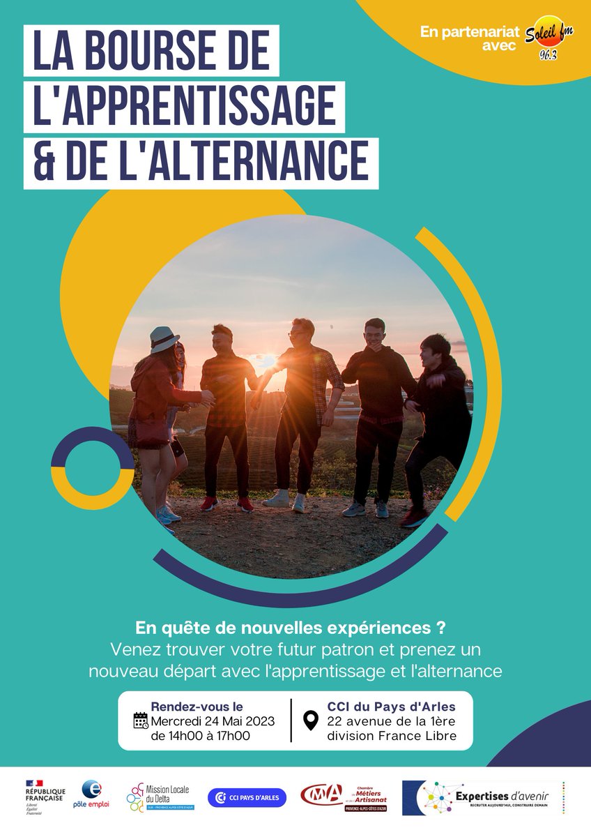 CCIPAYSARLES's tweet image. [#LundiMotivation💪]
En quête d&apos;un(e) apprenti(e) ou d&apos;un(e) alternant(e) !
Participez à la Bourse de l&apos;Apprentissage et de l&apos;alternance en déposant votre offre !

📆 Mercredi 24 Mai
🕑 14h &amp;gt; 17h
📍 CCI du Pays d&apos;Arles 

ℹ️ swll.to/KV7fBT 
 📝 swll.to/JFL0Gf