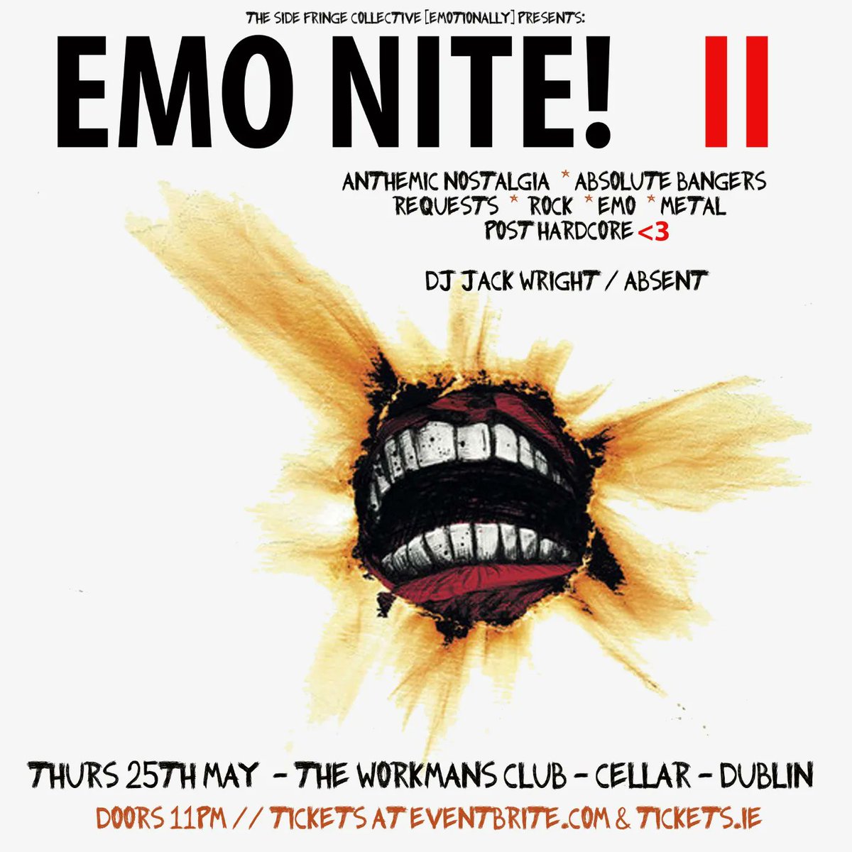 If your heading to Billy Talent, come to the AFTERPARTY AT Workman's Club 🖤🖤🖤 #billytalent #emo #ireland #altnight #emonite #mcd #theacademy #dublin eventbrite.co.uk/e/emo-nite-at-…