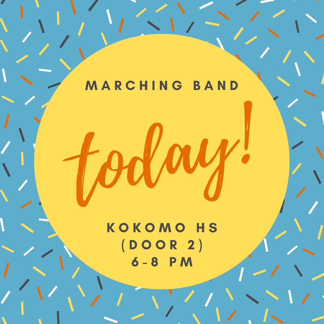 It's another great day for marching band! We are excited by all the new faces we are meeting and the returning members who are leading them on this journey. Don't miss your chance to join our legacy! Join us today from 6-8 at KHS (Door 2).
