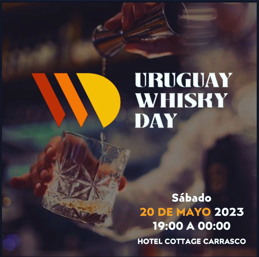 ¿Tienen planes para este sábado? 🤔

El Whisky 🏴󠁧󠁢󠁳󠁣󠁴󠁿 es una de las bebidas favoritas de 🇺🇾 por lo que estoy sorteando dos entradas dobles para el evento de degustación: Uruguay Whisky Day

👉Participa hasta el 17/5 a las 13hs. Síganme, den RT y díganme de donde es el mejor whisky 😉