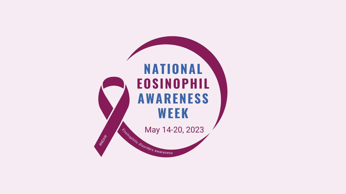 National Eosinophil Awareness Week starts today! #neaw #eoe 
It is debilitating to have an eosinophilic disorder-and to serve these patients with my team @CleClinicKids is an honor. Kids can present with many symptoms: choking 🙅🏻‍♀️weight loss⬇️&amp;
vomiting 🤮Treatment changes lives!