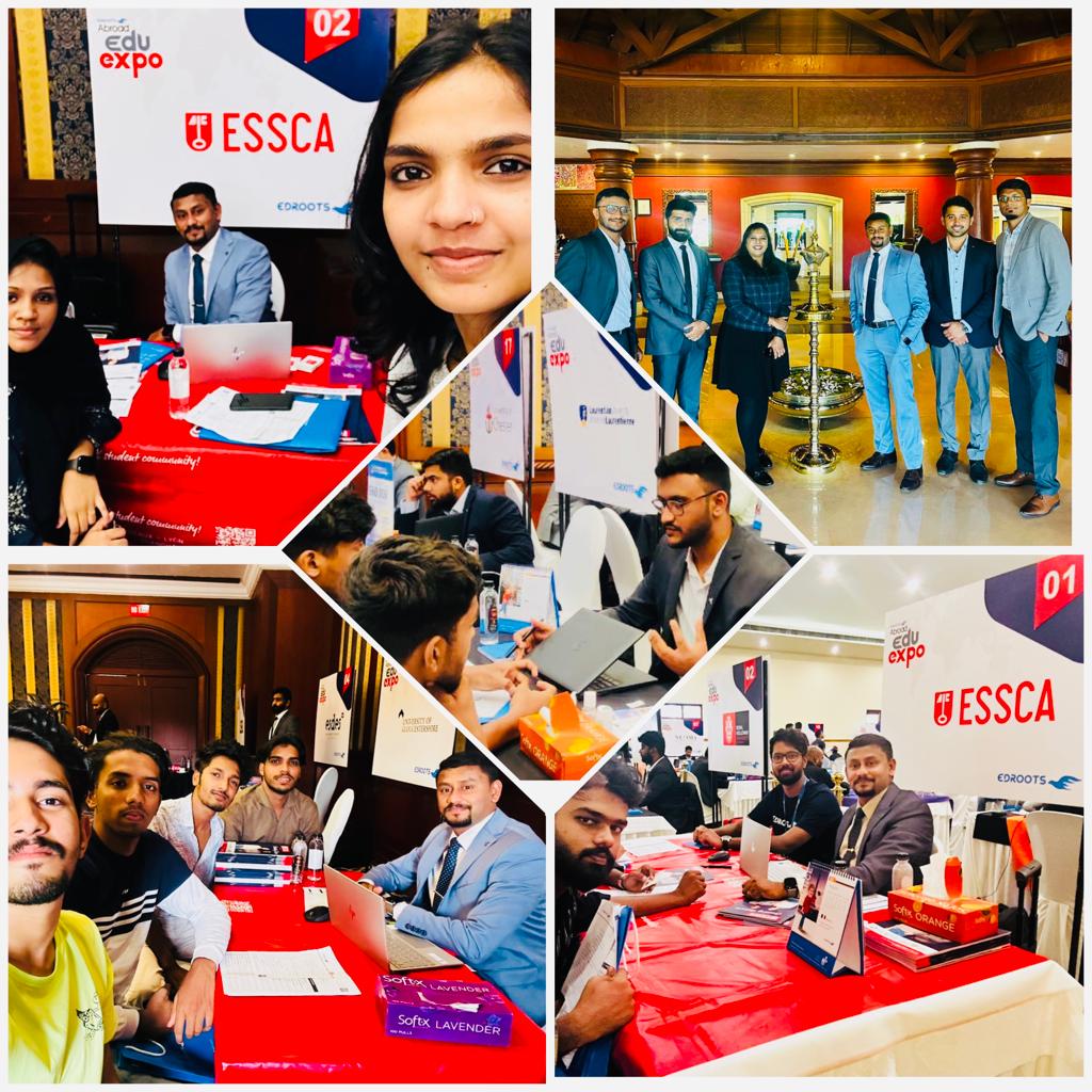 It was really great days with EDROOTS in multiple cities promoting choose France &amp; study at ESSCA.
international.essca.fr
So proud to represent <a href="/ESSCA_Ecole/">ESSCA</a> .
Thanks to EDROOTS For inviting ESSCA to be part of the education EXPO.
<a href="/EsscaPGE/">ESSCA Programme Grande École</a>, <a href="/ESSCA_Bachelor/">Bachelor ESSCA (MI)</a>
#essca #esscaecole #