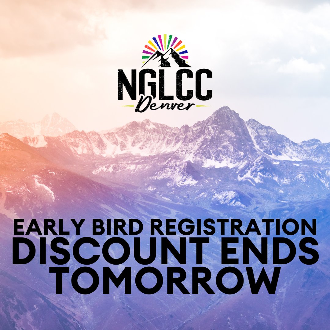 Prices are set to increase after TOMORROW, so be sure to register soon and take advantage of the discounted rate. Register now at nglcc.org/nglcc23. #LGBTQBusiness #NGLCCConference #Denver2023