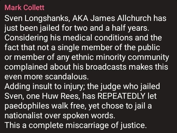 OffgridIreland's tweet photo. One of our past podcast guests Sven has been jailed for two years for speaking his mind, this is an outrageous miscarriage of justice England is not a free society..
Keep Sven in your prayers 🙏
#NoHateSpeechLaw #MiscarriageOfJudtice #FreeSven https://t.co/XNiBwssW4b