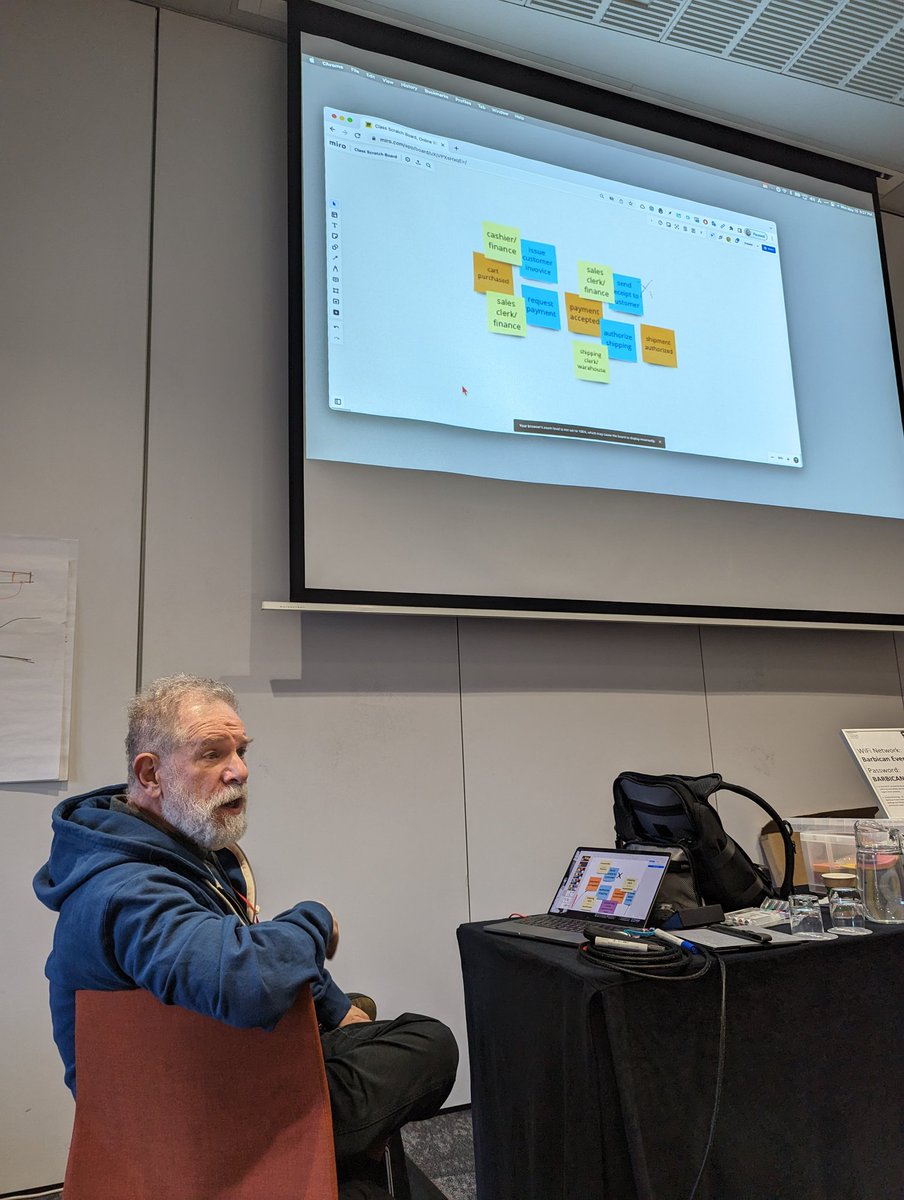 Very interesting workshop today with <a href="/allenholub/">Allen Holub. https://linkedIn.com/in/allenholub</a> about microservices. Great insights on how to identify and flesh out which microservices are needed to support the user stories that you have to solve and how to implement them properly 🔬👩‍💻 Great stuff <a href="/sddconf/">SoftwareDesign&Dev</a> 🏆
