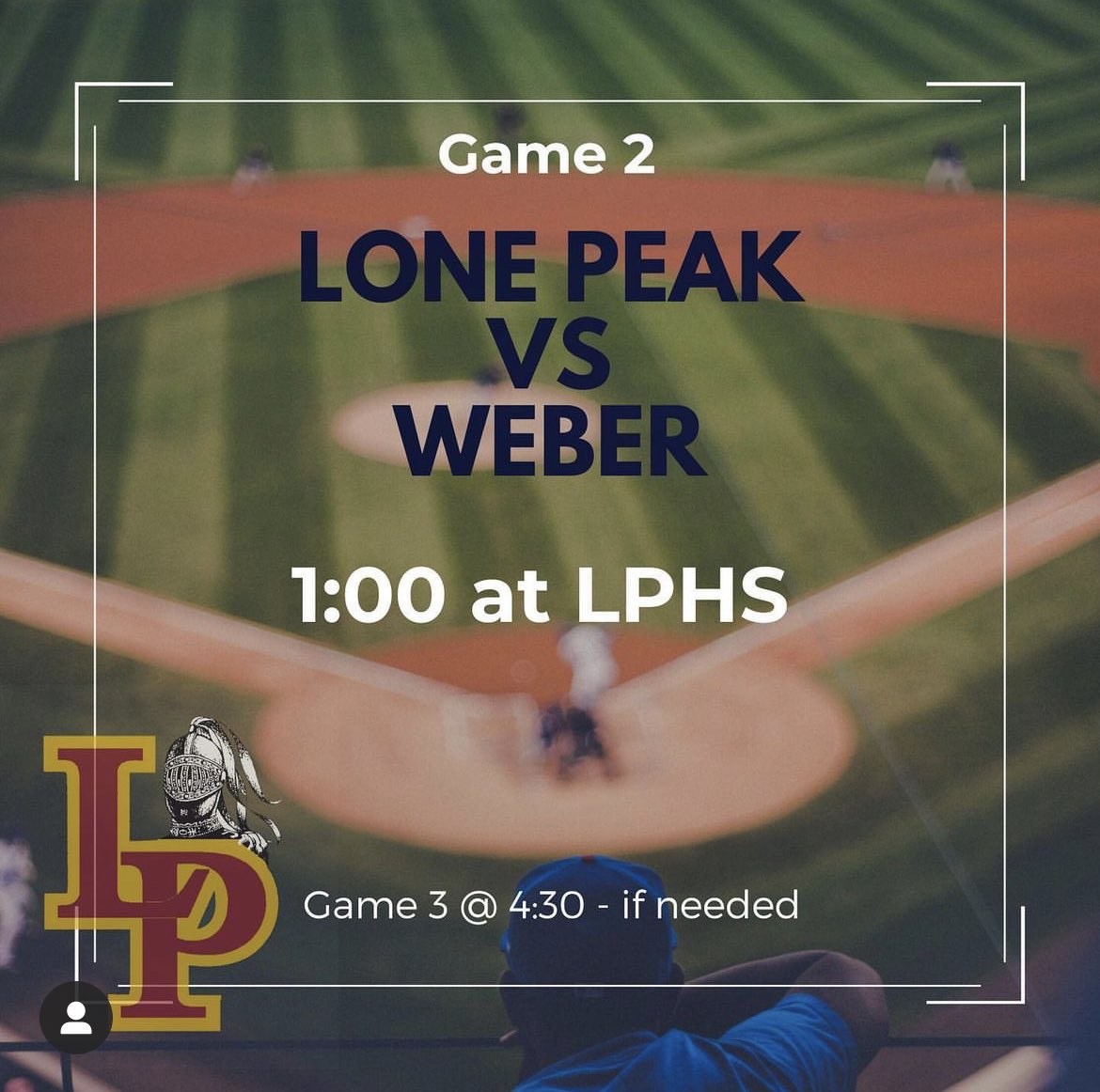 Lone Peak Baseball (@lpbaseball) on Twitter photo Game 2 today of State Playoffs against Weber at 1:00. LPHS <a href="/LPHSKnights/">Lone Peak HS, UT</a> <a href="/LPBaseball/">Lone Peak Baseball</a> Game 2 today of State Playoffs against Weber at 1:00. LPHS <a href="/LPHSKnights/">Lone Peak HS, UT</a> <a href="/LPBaseball/">Lone Peak Baseball</a>