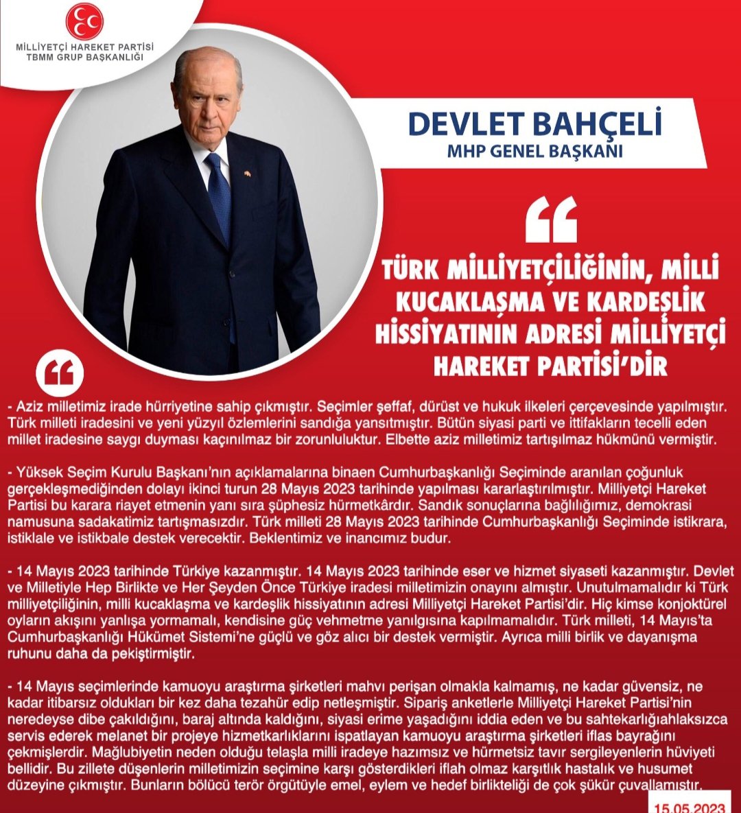 MhpKayseri38's tweet photo. Genel Başkanımız Sayın Devlet BAHÇELİ @dbdevletbahceli: Türk milliyetçiliğinin, milli kucaklaşma ve kardeşlik hissiyatının adresi Milliyetçi Hareket Partisi’dir

https://t.co/hzJfYmxg9H https://t.co/SXQGuyPkdU