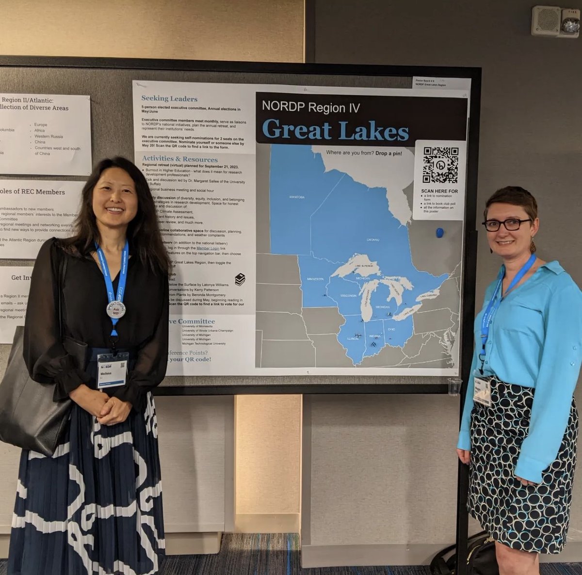 IllinoisIHSI's tweet image. @IHSI_Maggie &amp;amp; LeaAnn attended #NORDP2023 to explore new ways to grow &amp;amp; enhance #Illinois&apos; research enterprise. 

Maggie co-led convos on belonging across the career span &amp;amp; effective remote collaborations.

Pictured: Illinois, @UofILSystem, @thisisUIC, &amp;amp; #NORDPGL RD Staff.