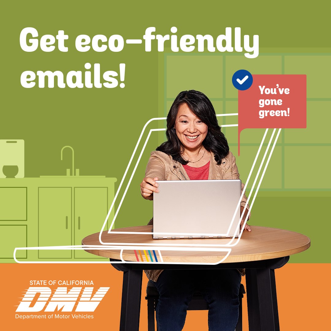 calasiancc's tweet image. Help save the environment while decluttering your own. Opt in to paperless email notifications from the DMV today.📨 Visit dmv.ca.gov/portal/paperle… to get set up! 💻
#CADMV #DMV