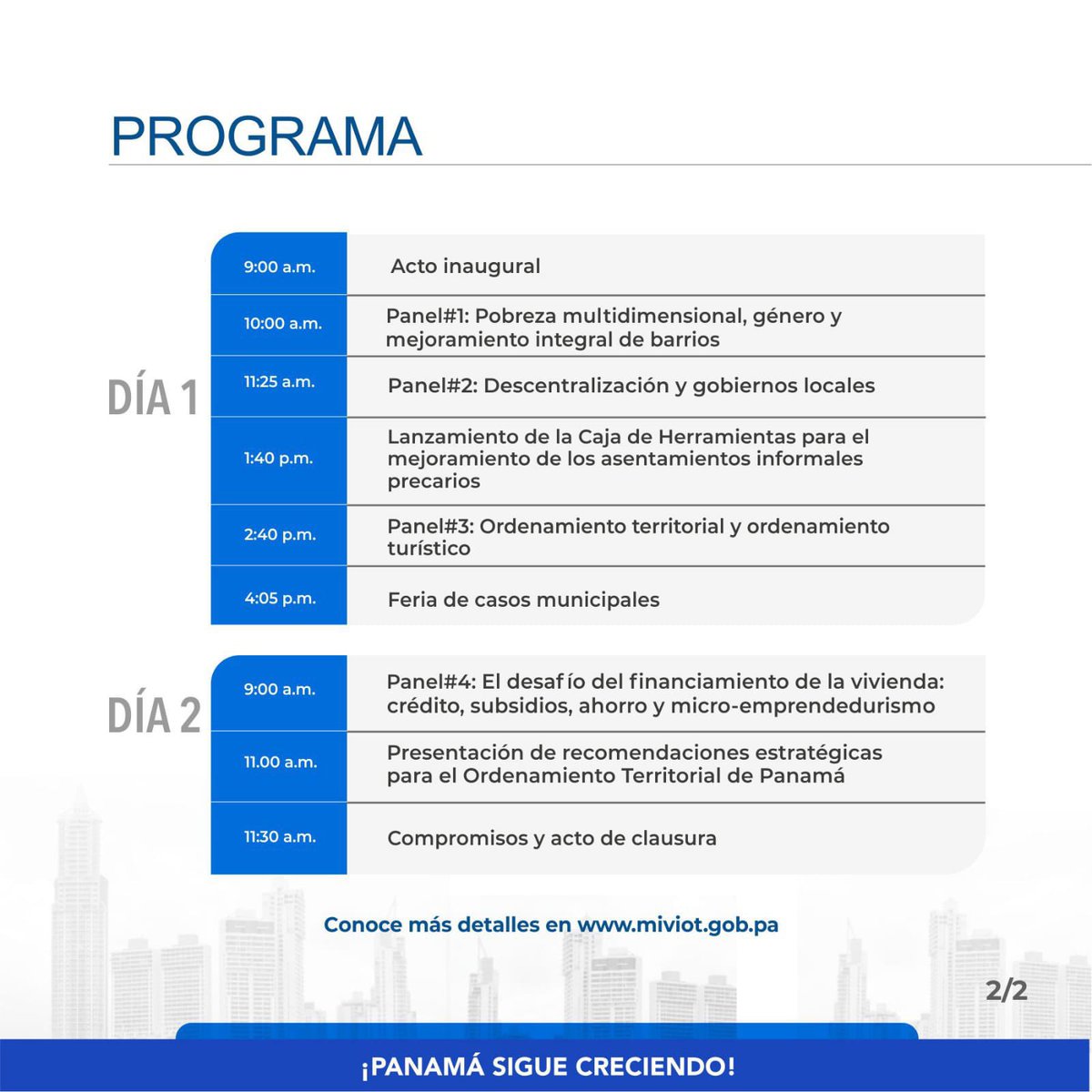 Inicia hoy Foro Urbano Nacional de Panamá🇵🇦, donde participan nuestro Vicepresidente y Presidente de Asociación de Municipios de Panamá <a href="/AmupaOficial/">Asociación de Municipios de Panamá</a>, Eliécer Cortés, y nuestro SrioGral

Convocan <a href="/onuhabitat/">ONU HABITAT América Latina y El Caribe</a> <a href="/sg_sica/">SICA - Sistema de la Integración Centroamericana</a> y Gobierno nacional; propiciará intercambio entre países LATAM