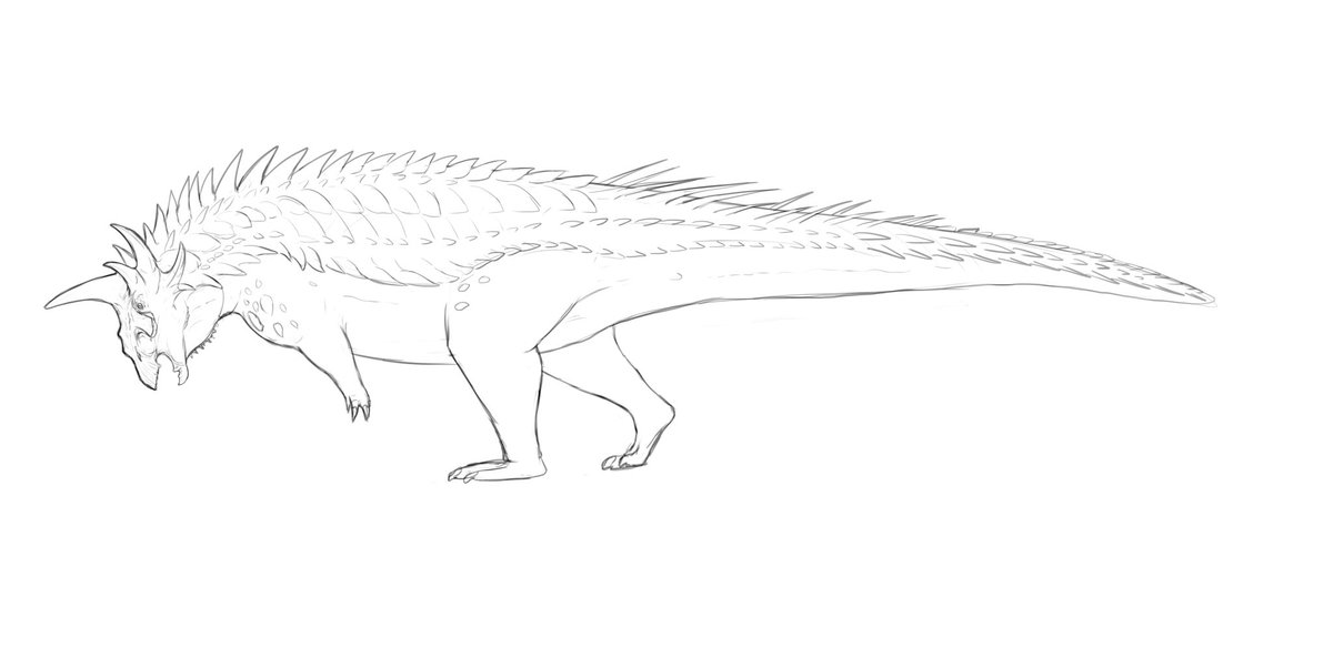 Sketch 
Come back for more speculative bipedal thyreophoran

#speculativebiology #dinosaur #paleoart