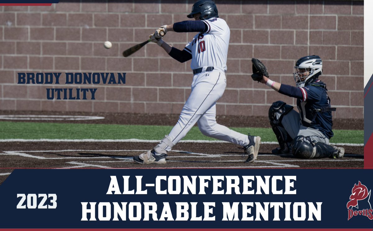 Congratulations to our two MAC Freedom All-Conference selections!

Tyrus Chippendale was named Honorable Mention at Shortstop &amp; Brody Donovan was named Honorable Mention at Utility. 

#BlueCollar🧱| #HornsUp🤘🏼<a href="/FDUDevils/">FDU Devils Athletics</a>