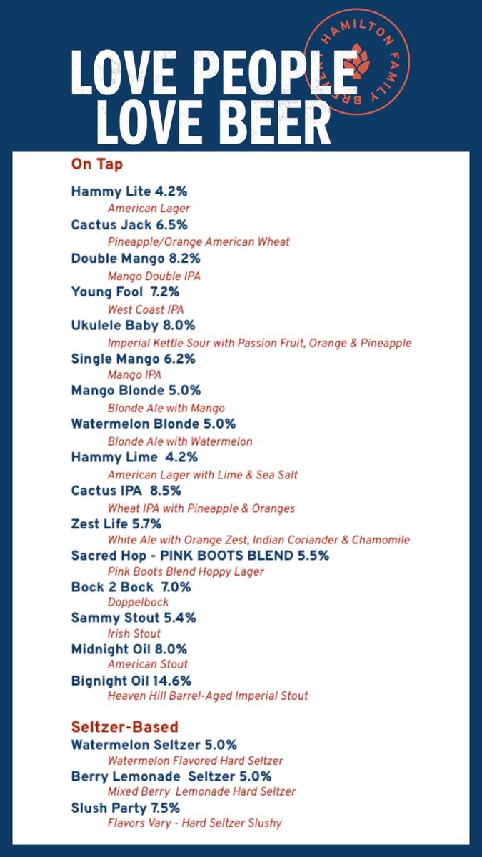 HamFamBrew's tweet photo. This week’s lineup! 🍻 https://t.co/eMAtg0gE7j