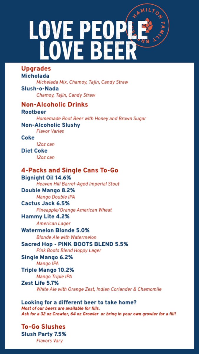 HamFamBrew's tweet photo. This week’s lineup! 🍻 https://t.co/eMAtg0gE7j