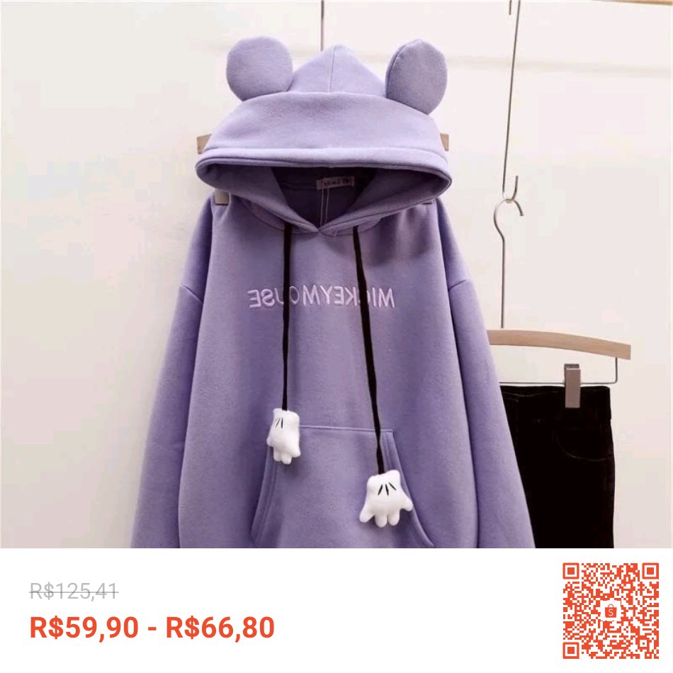 Confira Moletom Feminino Com Capuz/Orelha De Urso com 52% de desconto! Somente R$59,90 - R$66,80. Encontre na Shopee agora! shope.ee/AUOfew3o5y?sha… #ShopeeBR