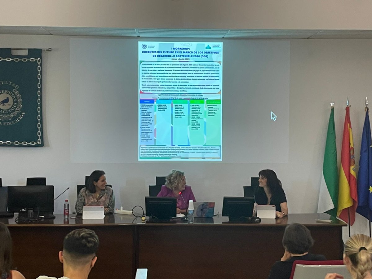 Crisancru's tweet photo. Hoy comenzamos el I Workshop: "Docentes del futuro en el marco de los Objetivos de Desarrollo Sostenible" en la @Educacion_UMA. Muchas gracias por participar en esta primera jornada. https://t.co/ayZmSKAg3x