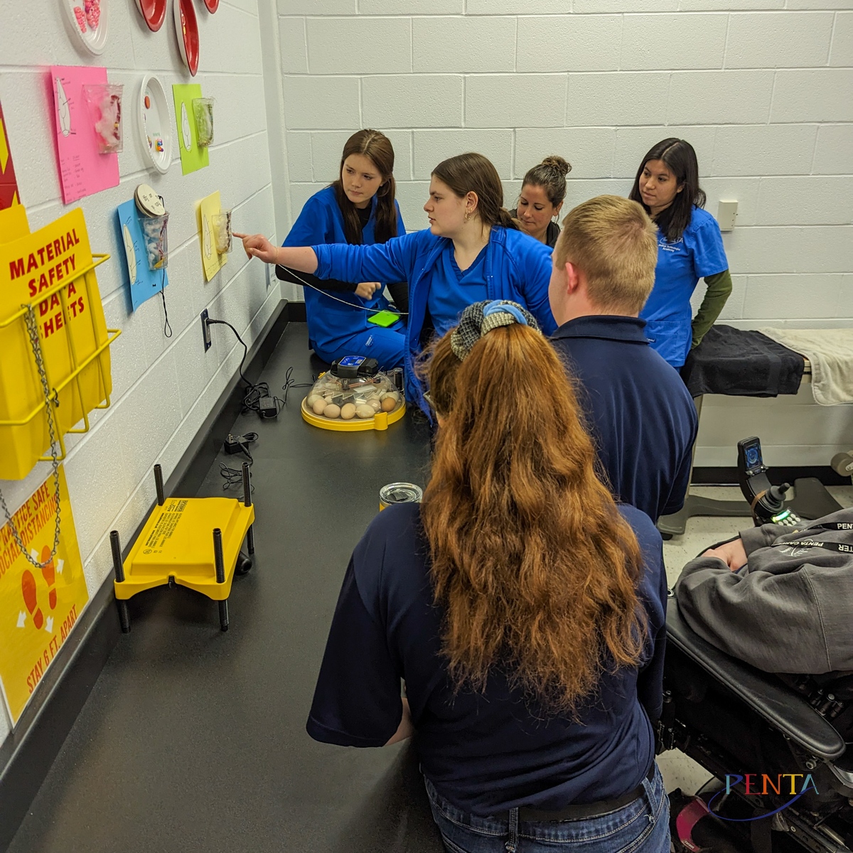 pentacareerctr's tweet photo. π₯π± Mrs. Seibert's Lifespan Development class partnered with Ms. Haig's Job Training Class for an egg incubation project. π£ They compared human and chicken embryonic growth, witnessing hatching chicks. A memorable hands-on learning experience! #EndOfYearProjects #SuccessReady https://t.co/HYLZGnX5D6