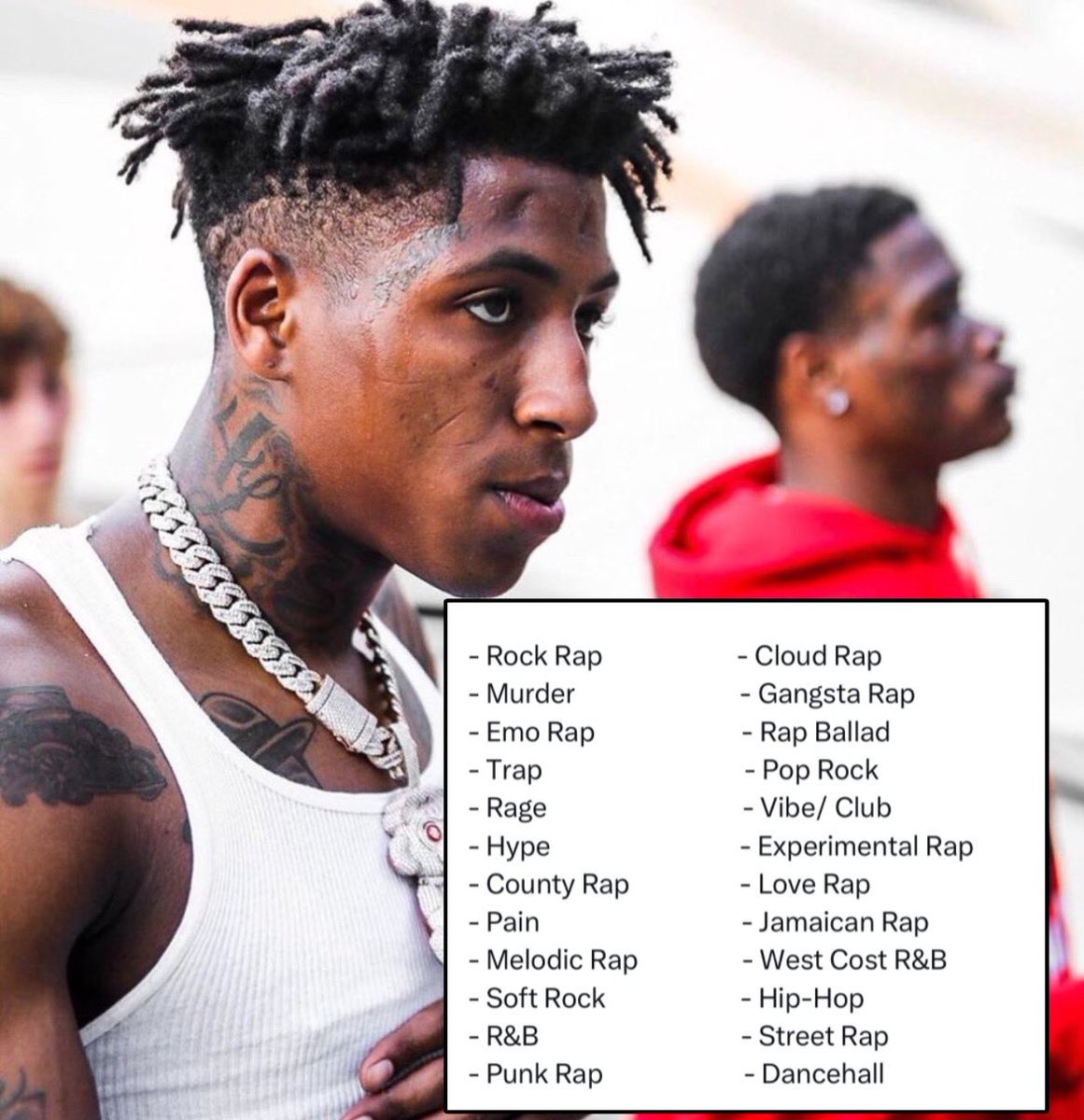ybdeyo's tweet image. NBA YoungBoy is the only artist that has over 24 different styles of music 🐐