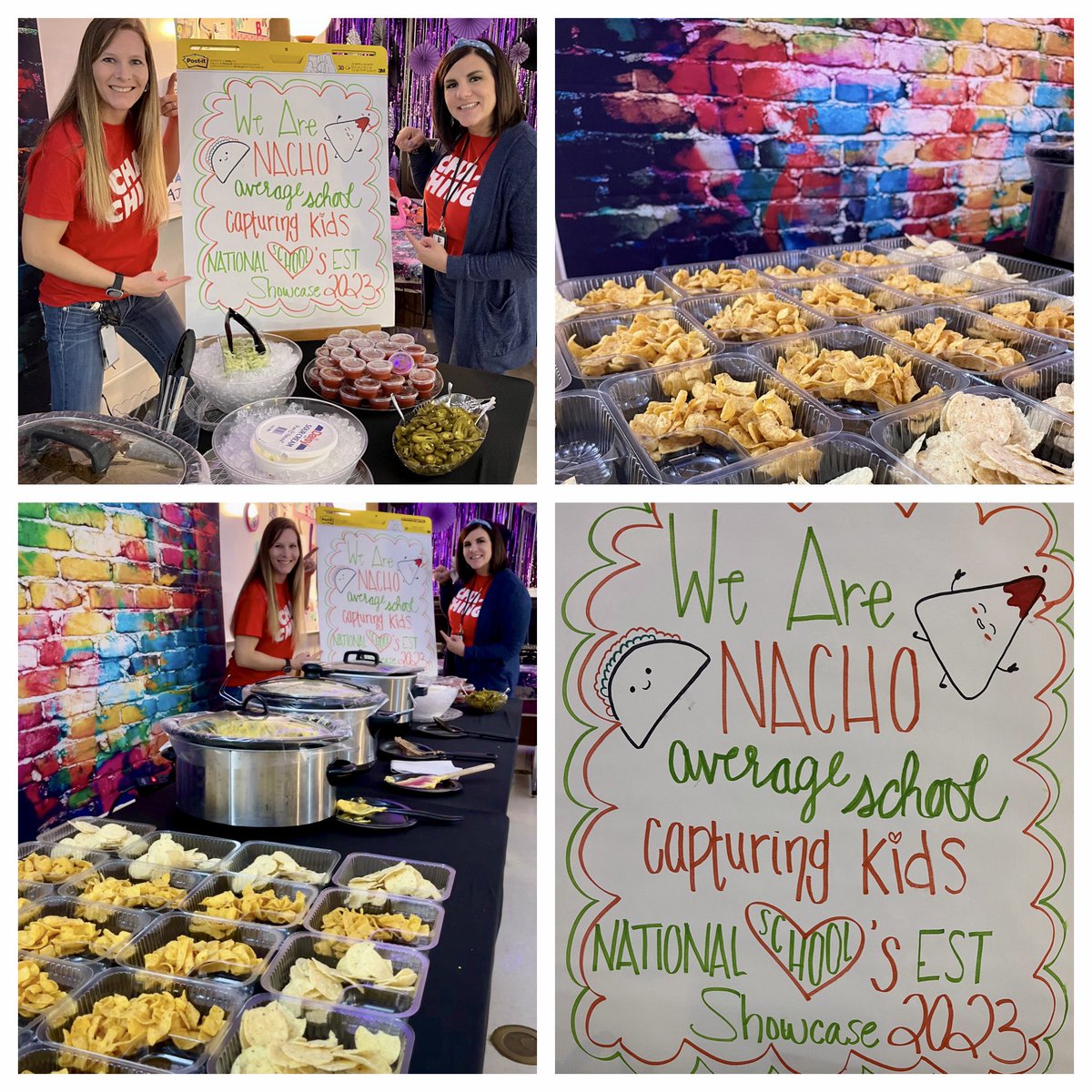 abcd_LBrown's tweet photo. We are Nacho Average school! @AngletonJH We are a CKH National Showcase school!! The celebrations continue, keeping spirits bright and spoiling our staff with a Nacho Bar! #BetterTogether #NSS2023 @IHeartCKH @MrsBlacksWorld @AngletonISD https://t.co/ekkkKHn1D9