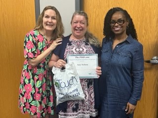 GulledgeGators's tweet image. Our amazing officer manager, Amy Nelson, received the PISD and inTouch PISD 100 Recognitiion for her dedication and outstanding performance. We are so lucky to have her in our Gulledge family. #believeplanoisd #believegulledge #PISDDedicatedtoCaring