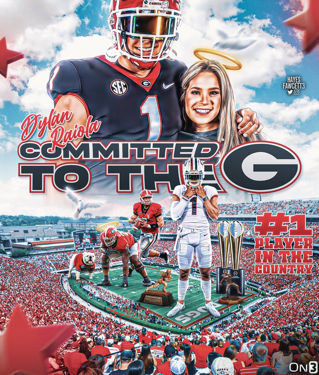 BREAKING: Five-Star QB Dylan Raiola tells me he has Committed to Georgia!

The 6’3 220 QB from Phoenix, AZ chose the Bulldogs over USC, Nebraska, and others.

Raiola is ranked as the No. 1 Player in the 2024 Class 

on3.com/college/georgi…