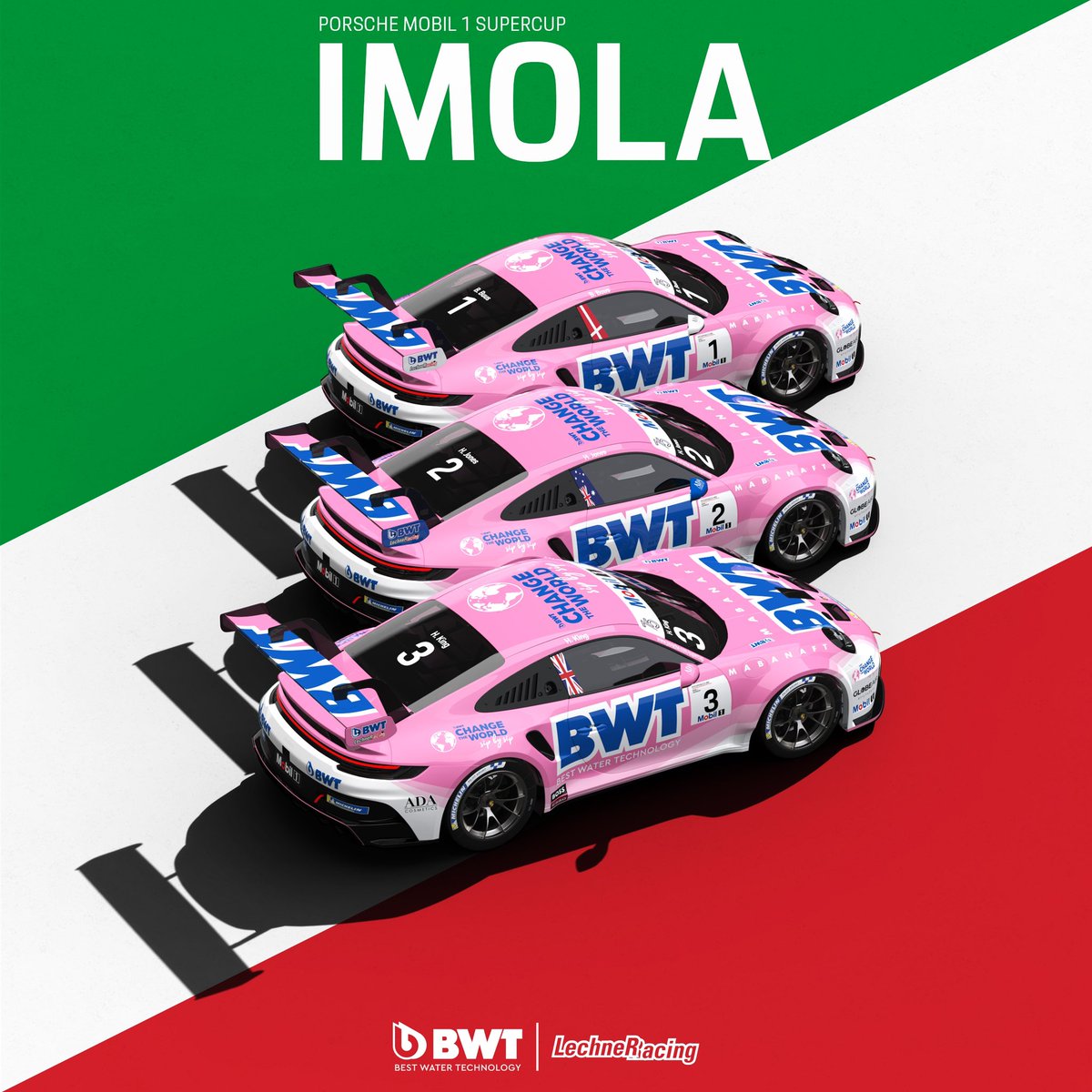 LechnerRacing's tweet photo. #PMSC - First #RaceWeek of the 2023 Porsche Mobil 1 Supercup season for BWT Lechner Racing in Imola ๐ฎ๐น
#20years in @PorscheSupercupย
#BWT #LechnerRacing #DriveToZero #OneMabanaft #GlobeAir #FlyToZero #Porsche #F1 #PorscheMobil1Supercup #PorscheCustomerRacing #911GT3Cup https://t.co/rpCz2MnjB3