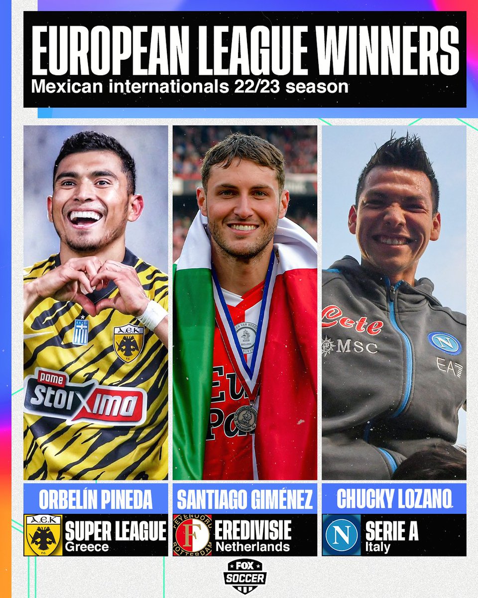 FOXSoccer's tweet photo. Over the weekend, Mexico's Giménez and Pineda joined Lozano as league winners 🏆 🇲🇽

What was your favorite moment during the season? https://t.co/pbTUySyHRV