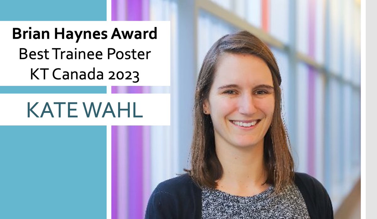 CART-GRAC (@cartgrac) on Twitter photo Congratulations to @ubcOBGYN PhD Student @katejwahl for winning the <a href="/KTCanada/">KT Canada</a> Brian Haynes Award for Best Trainee Poster #KTCanSEPH23!
Kate studies integrated #KnowledgeTranslation in abortion policy and is supervised by <a href="/cartgrac/">CART-GRAC</a> co-directors <a href="/wvnorman/">Wendy V Norman</a> & <a href="/DrSarahMunro/">Sarah Munro</a> Congratulations to @ubcOBGYN PhD Student @katejwahl for winning the <a href="/KTCanada/">KT Canada</a> Brian Haynes Award for Best Trainee Poster #KTCanSEPH23!
Kate studies integrated #KnowledgeTranslation in abortion policy and is supervised by <a href="/cartgrac/">CART-GRAC</a> co-directors <a href="/wvnorman/">Wendy V Norman</a> & <a href="/DrSarahMunro/">Sarah Munro</a>