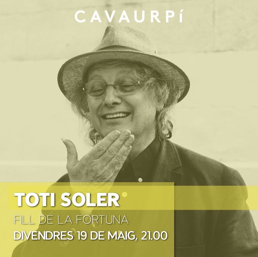 Toti Soler presenta "Fill de la fortuna" en un nou recital per gaudir de les composicions del seu nou treball i una selecció del millor dels quasi 60 anys de dedicació a la música.

📅 Divendres 19 de maig a les 21
📌 Cava Urpí Sabadell
🎟️ Entrades: entradas.codetickets.com/entradas/toti-…