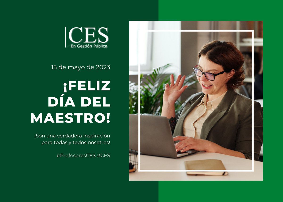 ¡Felicitamos a todas y a todos los maestros y en especial a aquellos que laboran en nuestra Institución! Sin Ustedes, nuestra existencia no tendría sentido. ¡Muchas gracias! #CES #PosgradosCES #YoEstudioEnElCES #EducaciónVirtual #PosgradosEnLínea