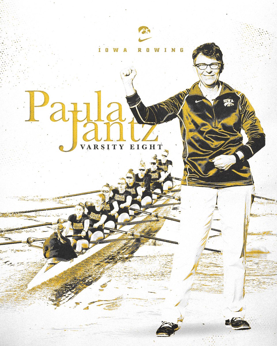 iowarowing's tweet photo. In honor of all Paula Jantz has done for Iowa Athletics, our program will be naming our new eight the Paula Jantz. 

Thank you, Paula! 

#Hawkeyes https://t.co/gY1mgmg8mx