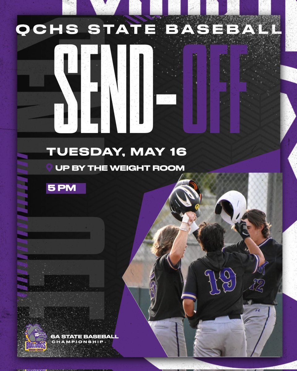 Come help us send our baseball players off to the state championship game tomorrow at 5 PM by the weight room!

#qcusd #QCleads <a href="/QCUSD_Athletics/">QCUSD Athletics</a>