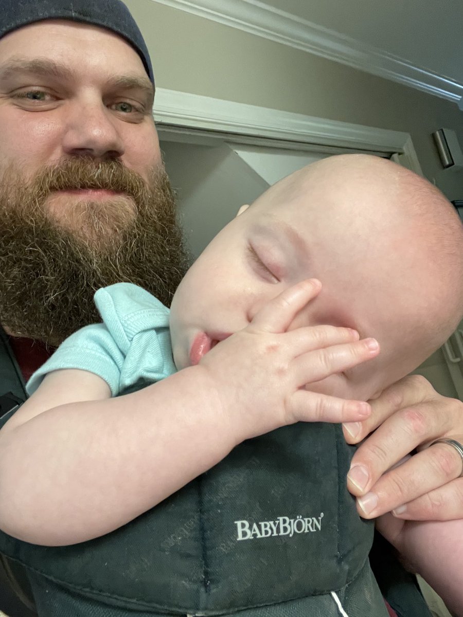 truljo's tweet photo. On the one hand, he can’t be too comfortable. On the other hand…. Never wake a sleeping baby. https://t.co/43YuFxnlyZ