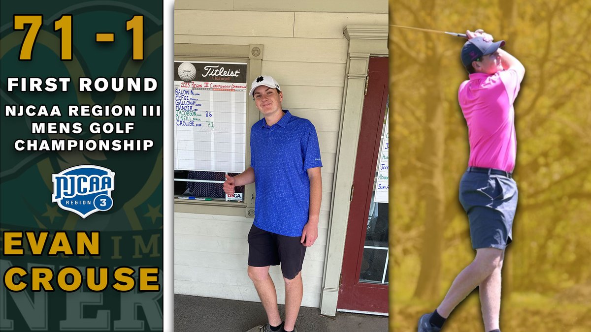 HerkimerGeneral's tweet photo. 𝐻𝑜𝓌 𝓁𝑜𝓌 𝒸𝒶𝓃 𝓎𝑜𝓊 𝑔𝑜..

Evan Crouse shoots a career-best 7⃣1⃣ (-1) in the first round of the NJCAA Region III Men's Golf Championship at Glen Oak GC. 

Way to go Evan! 💚💛 https://t.co/AGGZSfCV4K