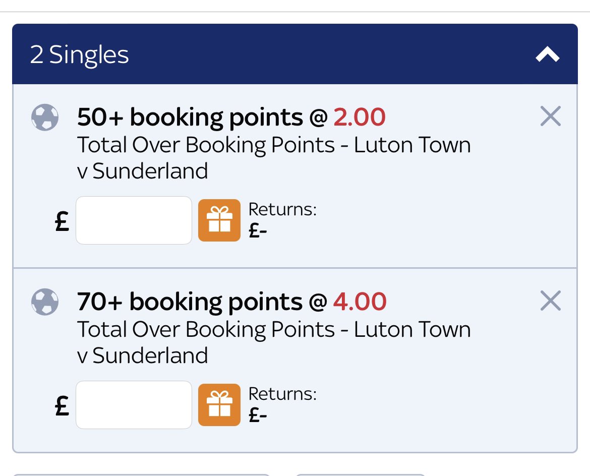 CrackTheStats's tweet image. 🏟️ Luton vs Sunderland
📊 50+ @ 2.0 / 70+ @ 4.0

70+ landed in the first leg, all set to be chaos in the second leg with Sunderland leading. 

Simon Hooper at the whilst has been hitting high cards recently, so game state + ref looks tasty! 🟨🔥

#bettingtips #bettingtwitter